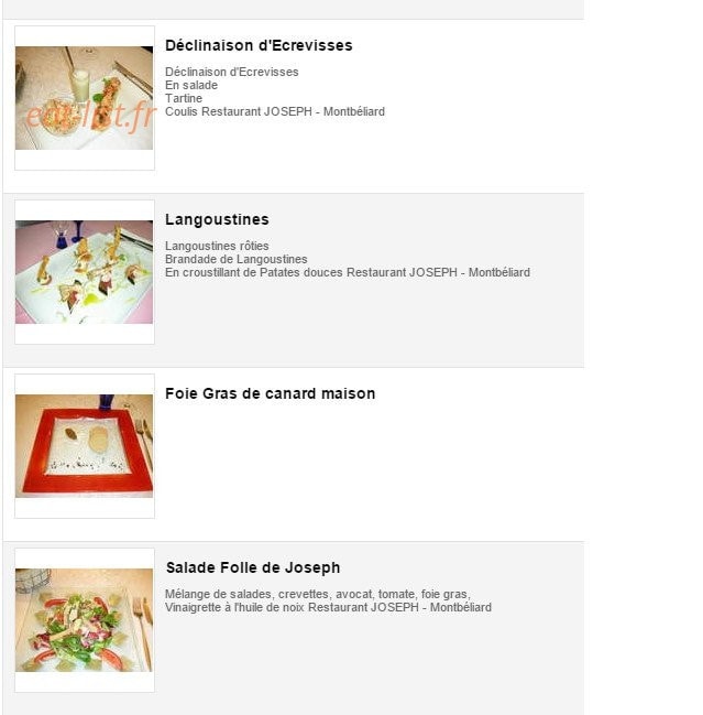 Restaurant Joseph — carte page 3