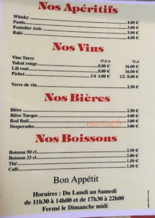 Kebab Le Russey — carte page 4