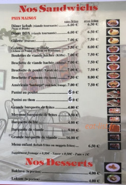 Kebab Le Russey — carte page 3