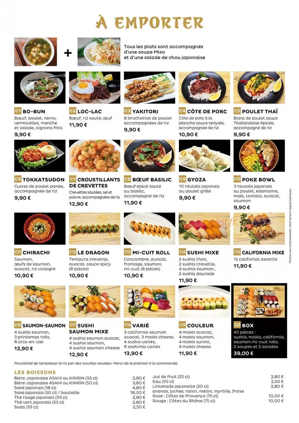 Buffet Chalèze — carte page 2