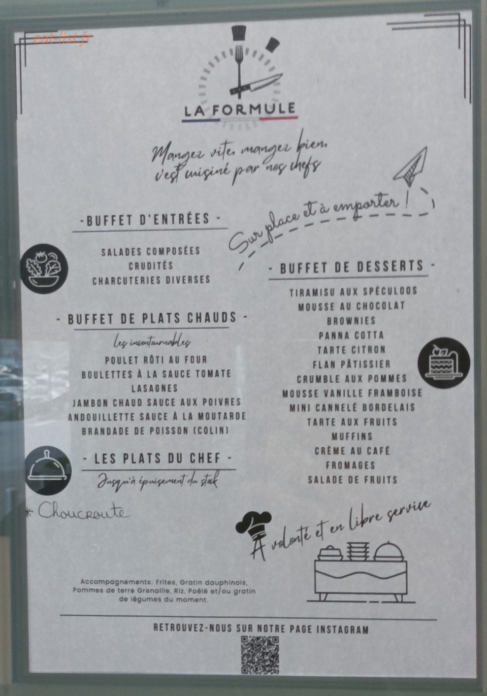 La Formule à Chalezeule - menu et photos