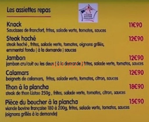Snack — carte page 2