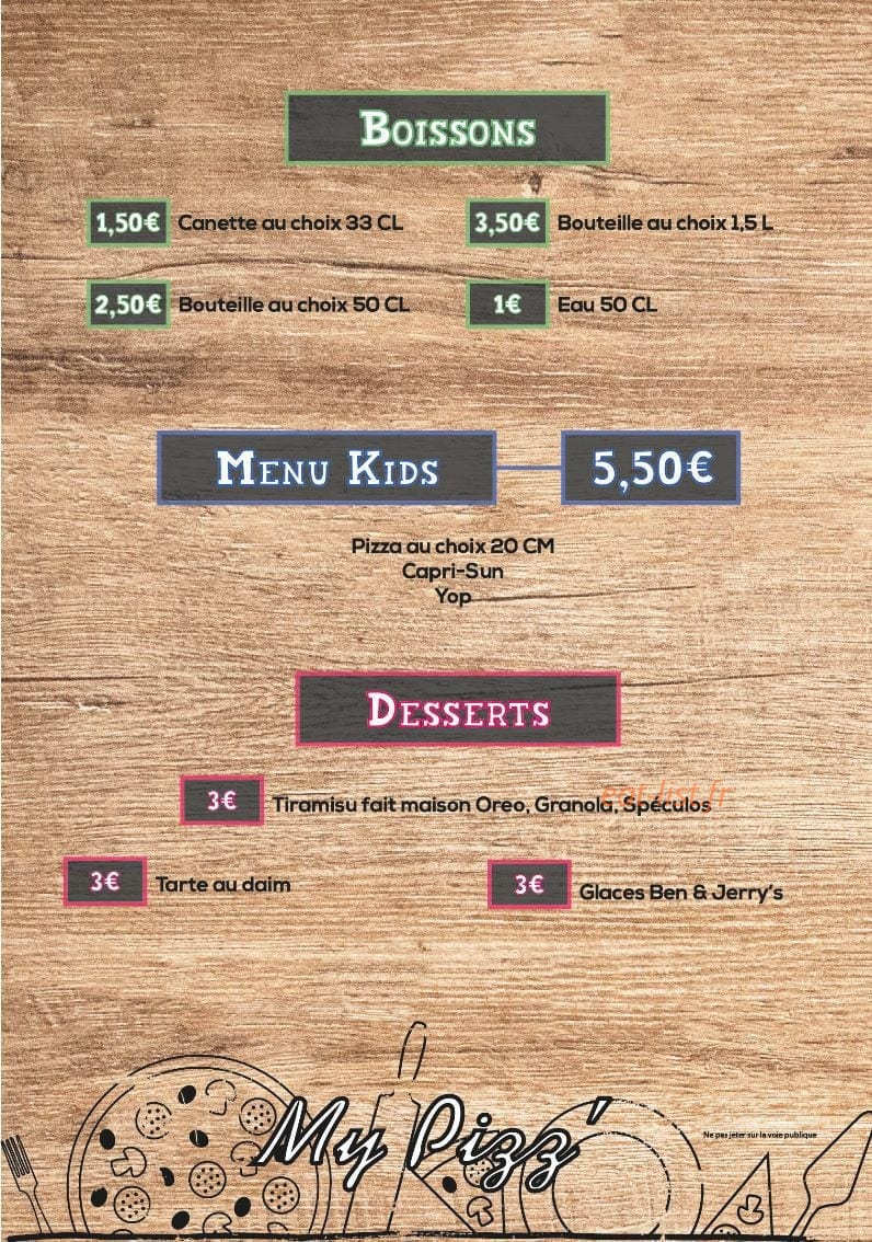 My Pizz — carte page 4