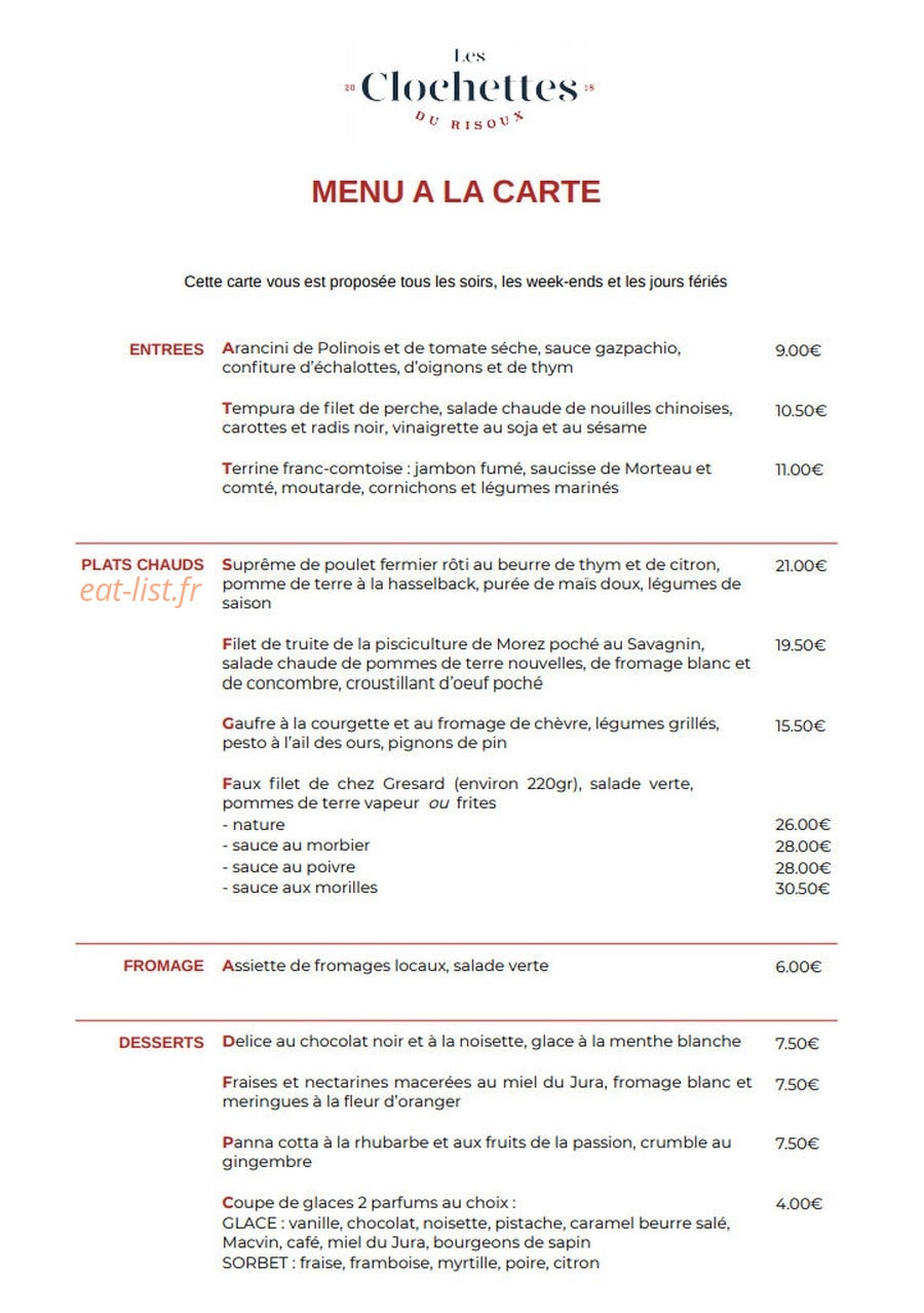 Les Clochettes du Risoux — carte page 1
