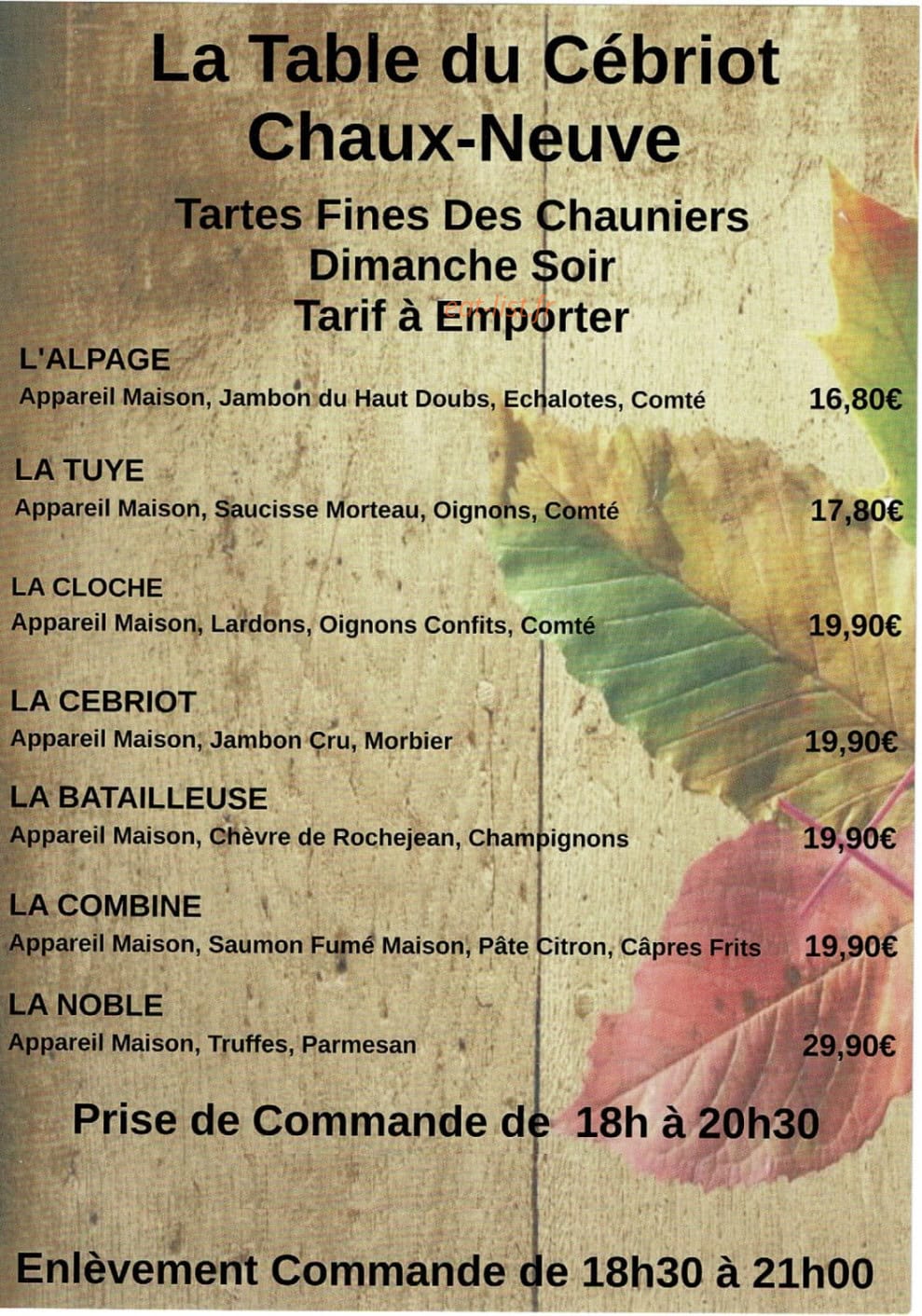 La Table du Cébriot — carte page 3
