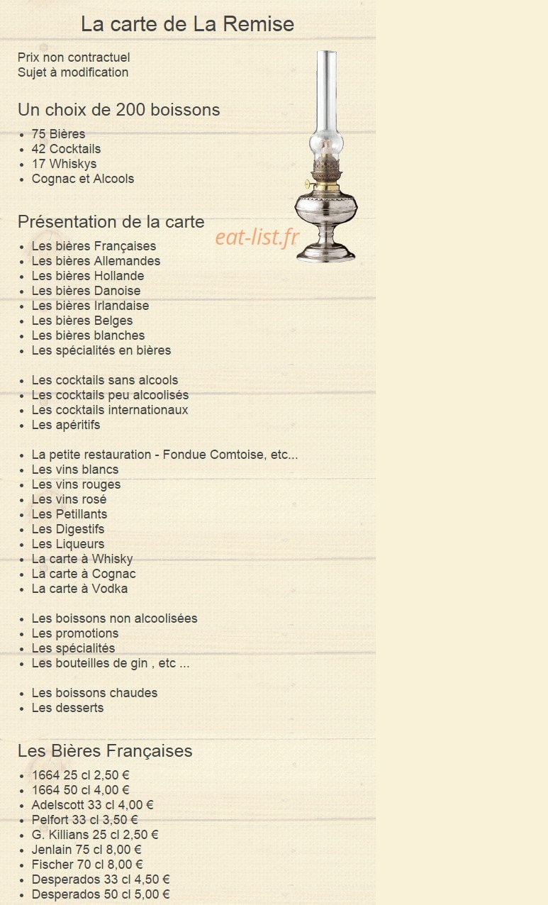 La Remise — carte page 1