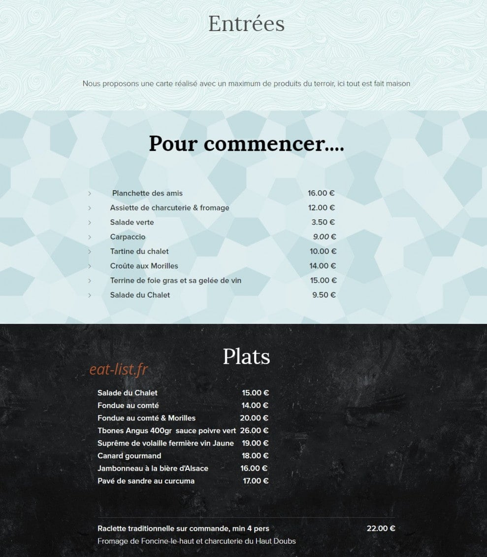 Le chalet de la source — carte page 1