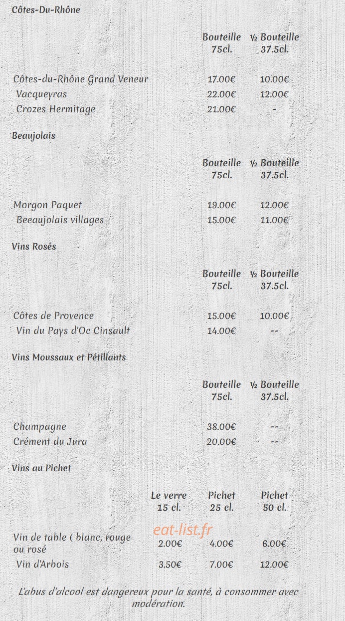 Taverne du Grand Tetras — carte page 8