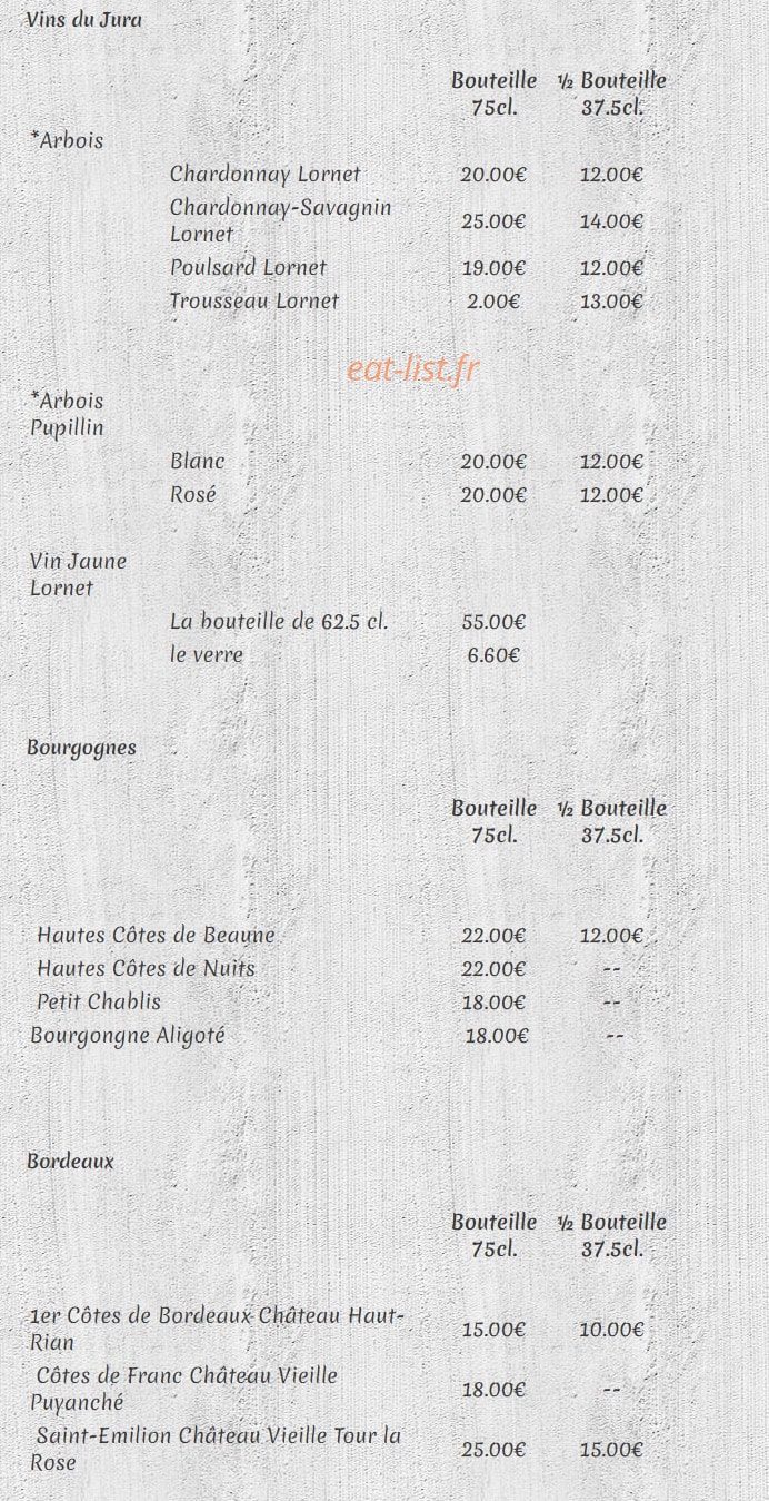 Taverne du Grand Tetras — carte page 7