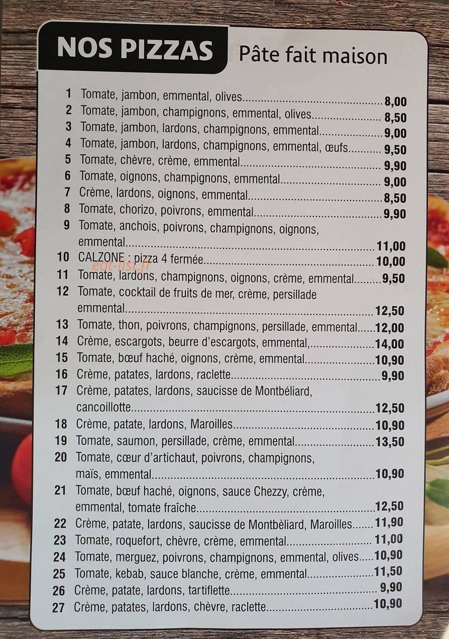 Pizz'burg — carte page 2