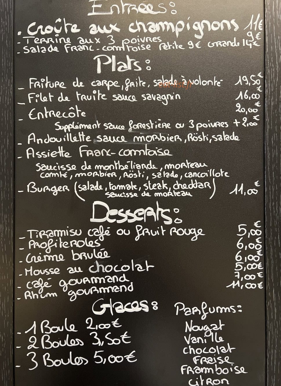 L'instant Des Saveurs — carte page 1