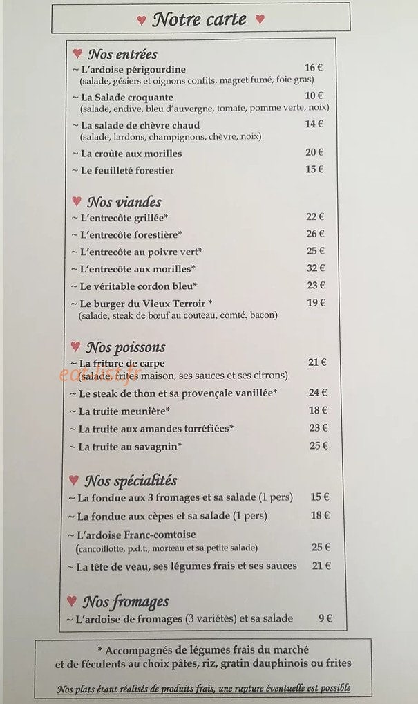 Le Vieux Terroir — carte page 2