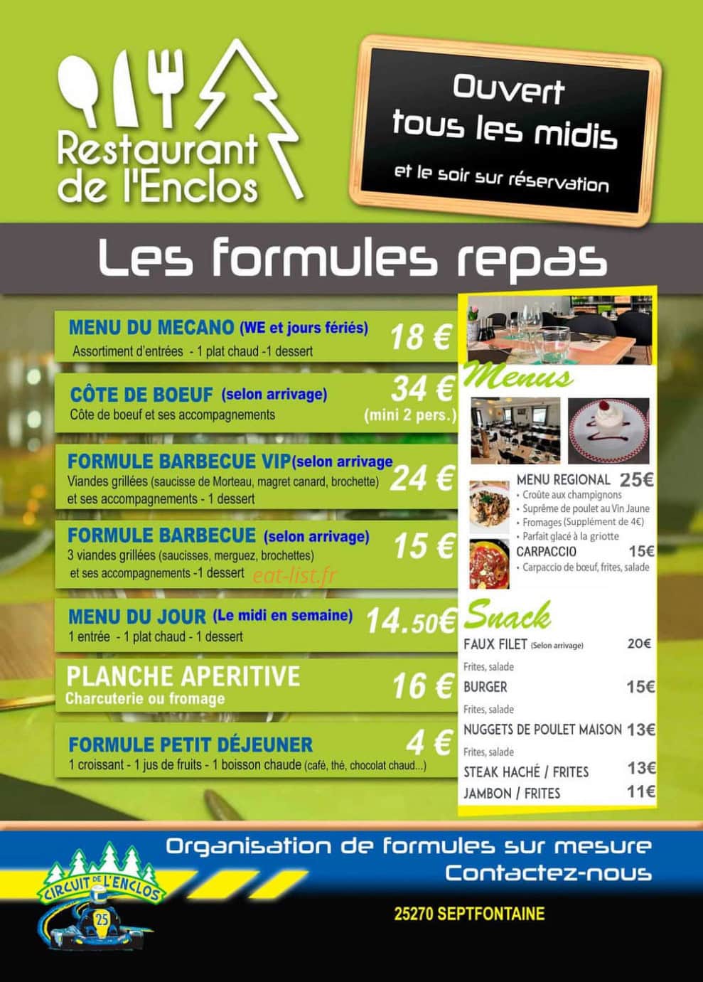 Restaurant de l'Enclos — carte page 2