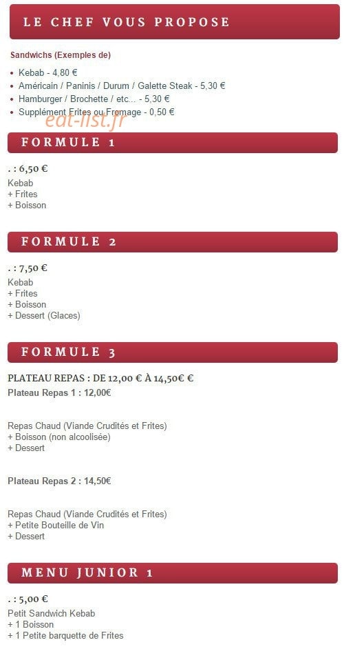4 As Kebab — carte page 1