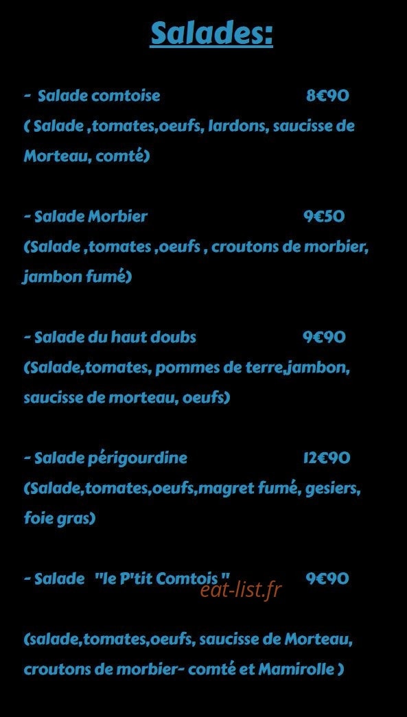 Le P'tit Comtois — carte page 2