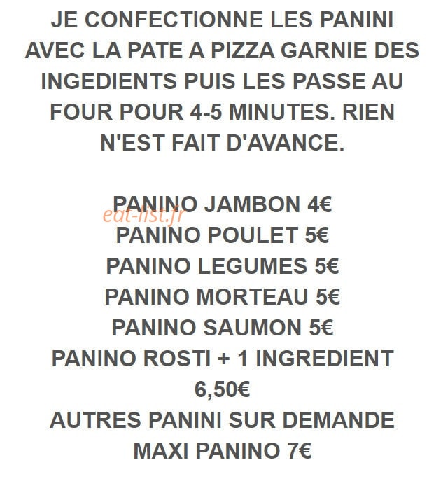 Panino E Pizza — carte page 2