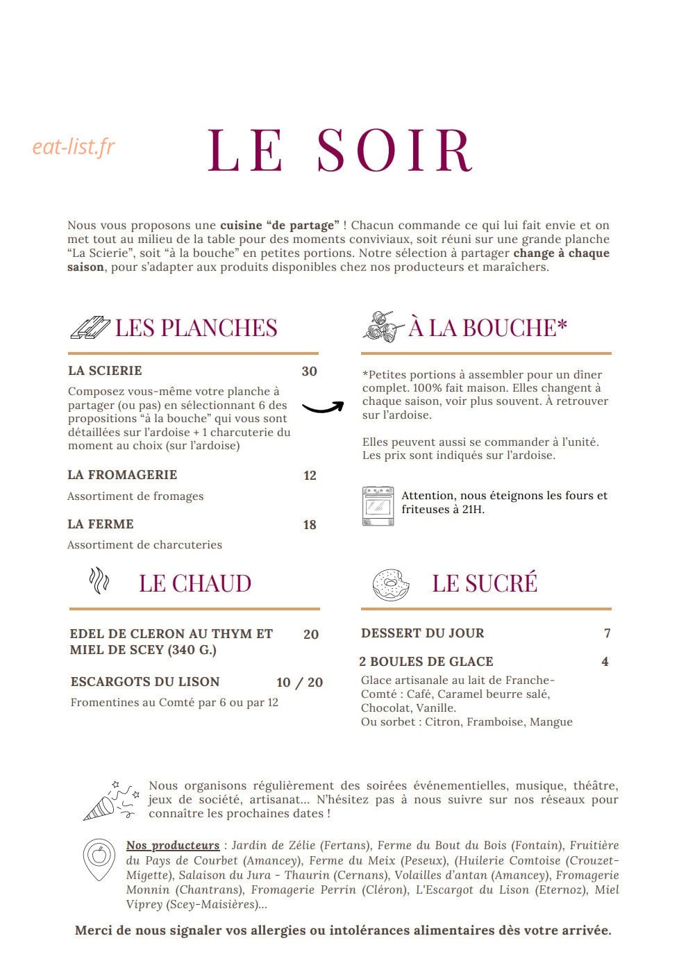 Loue à la Bouche — carte page 2