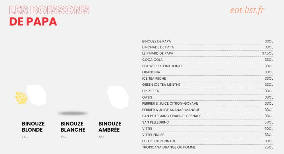 Les Burgers de Papa — carte page 5