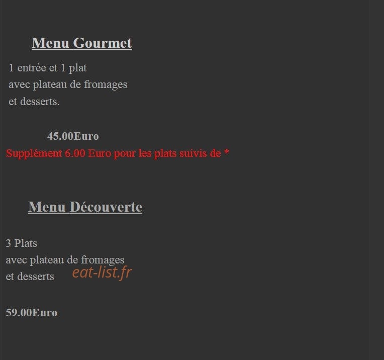 Bistrot PI — carte page 2