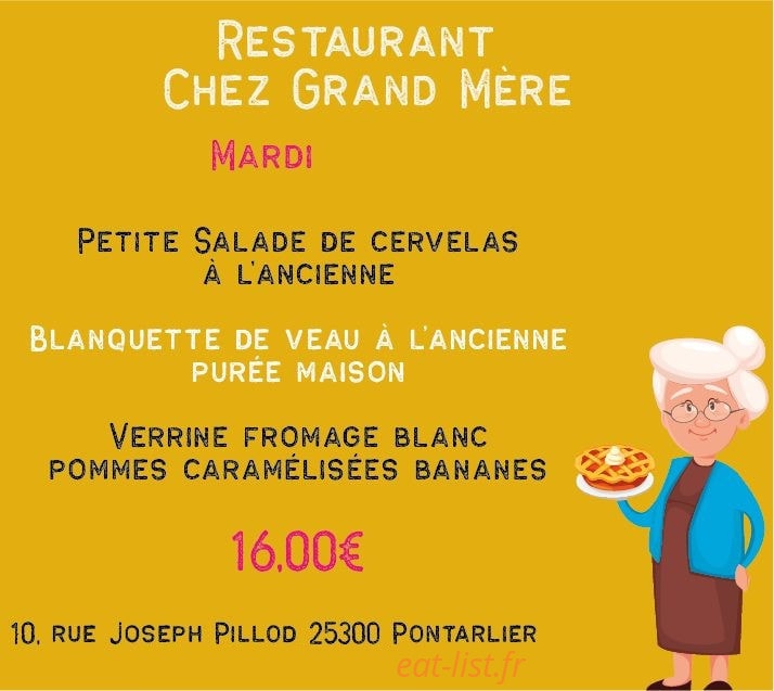 Chez Grand Mère — carte page 1