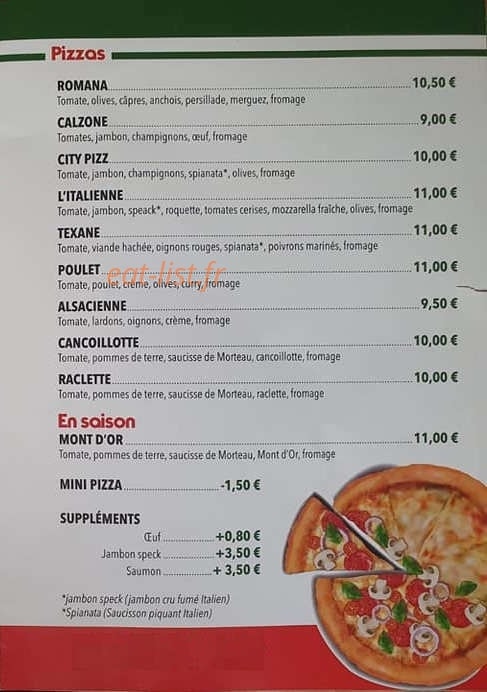 City Pizz — carte page 2