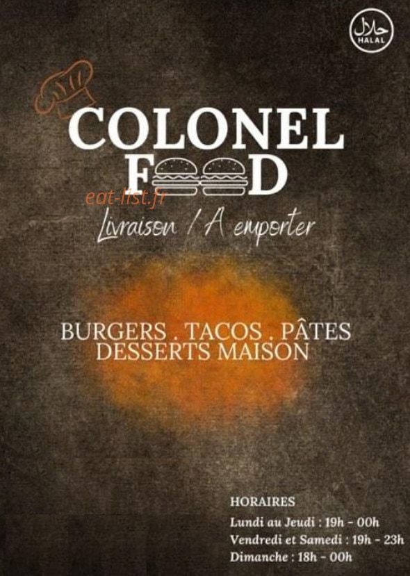 Colonel Food — carte page 1