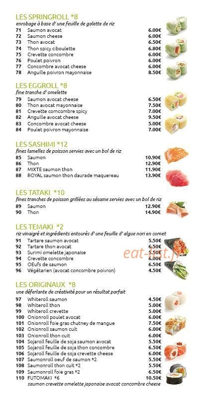 Esprit sushi — carte page 3
