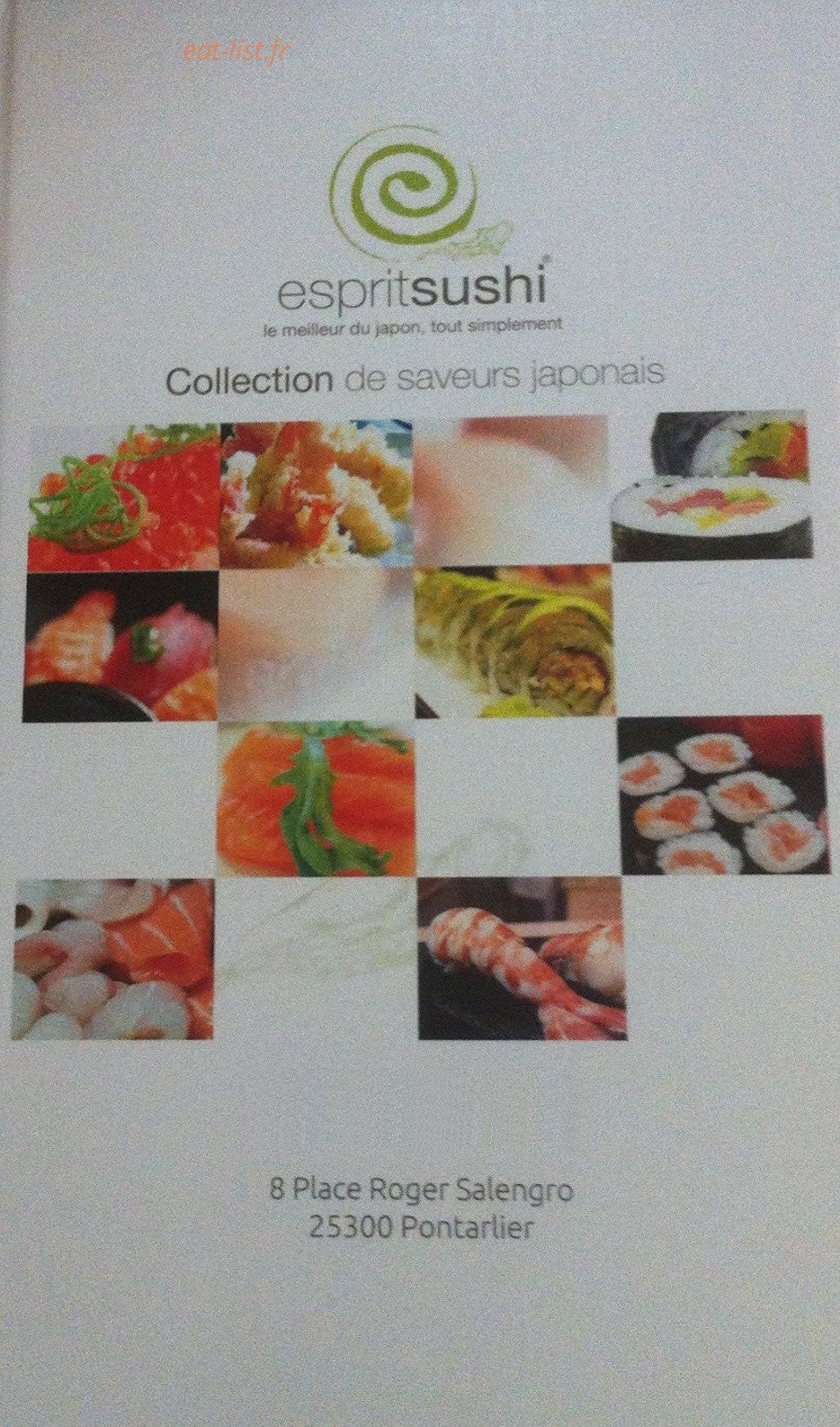 Esprit sushi — carte page 1