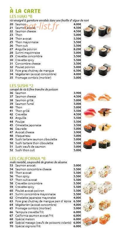 Esprit sushi — carte page 2