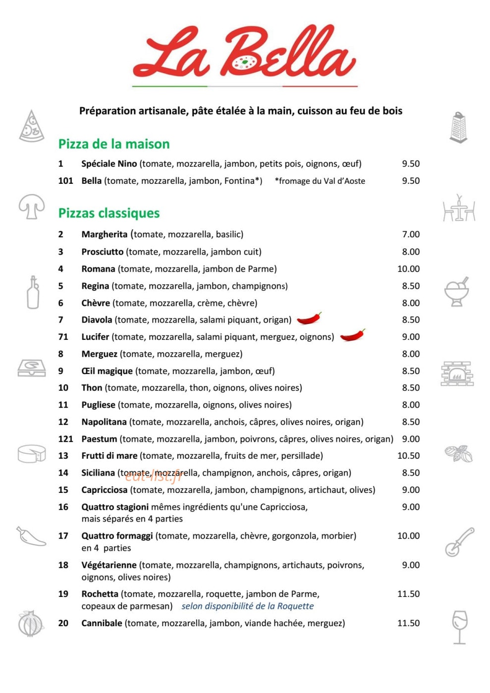 La Bella — carte page 1