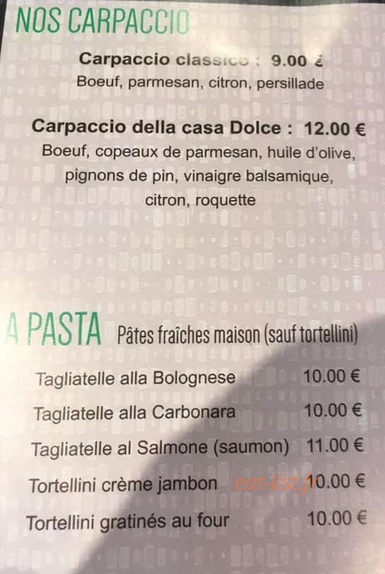 La Casa Dolce — carte page 2