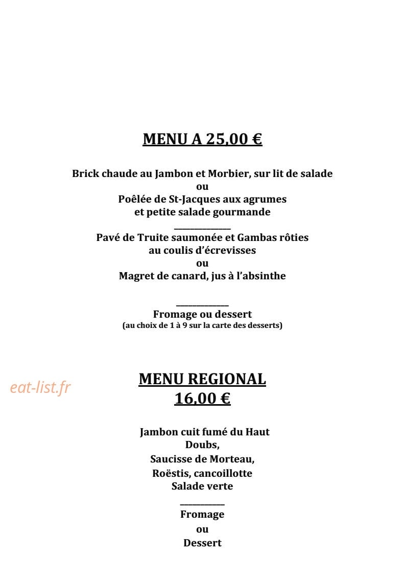 La Pinte Comtoise — carte page 4