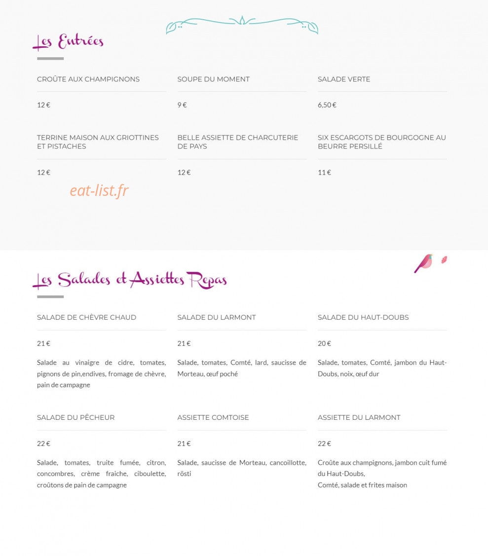 Les Papillons — carte page 1