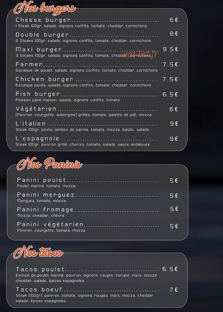My Burger — carte page 2