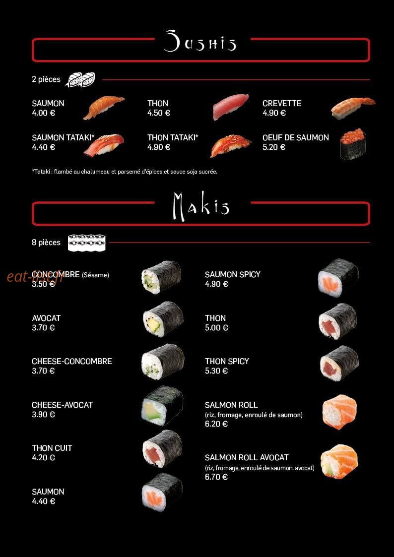 Sushi Thai — carte page 3