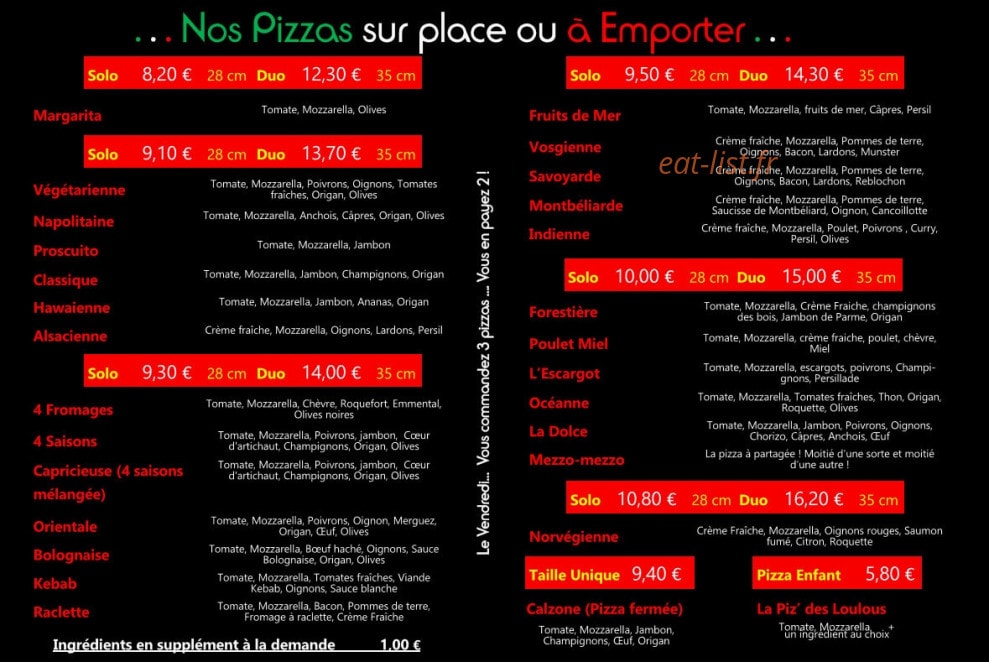 La Dolce Vita — carte page 1