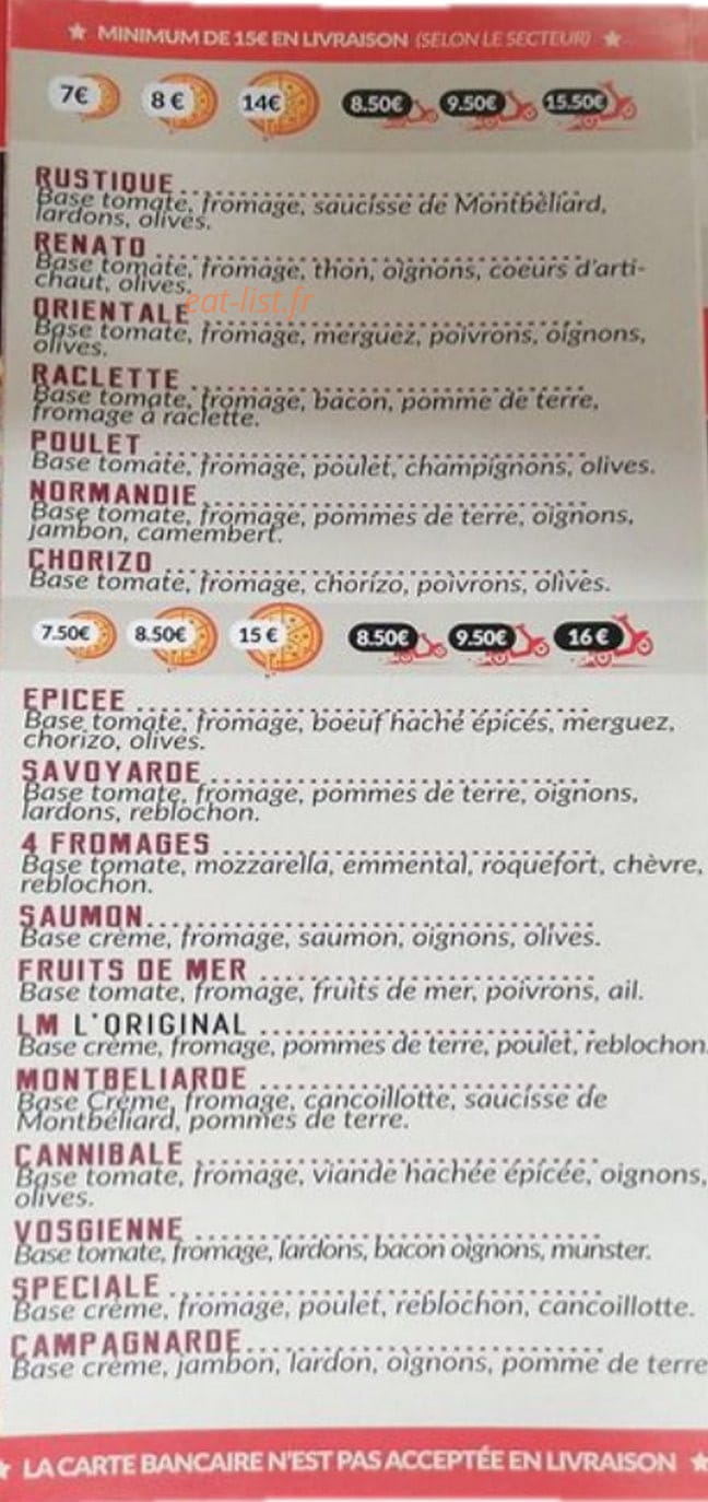 Lm Pizza — carte page 3