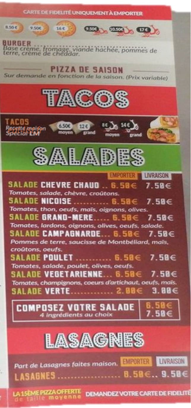 Lm Pizza — carte page 4