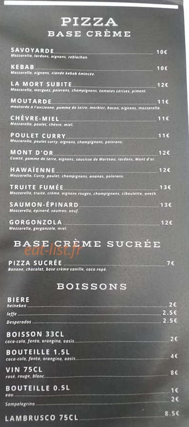 Pizza Joe — carte page 2