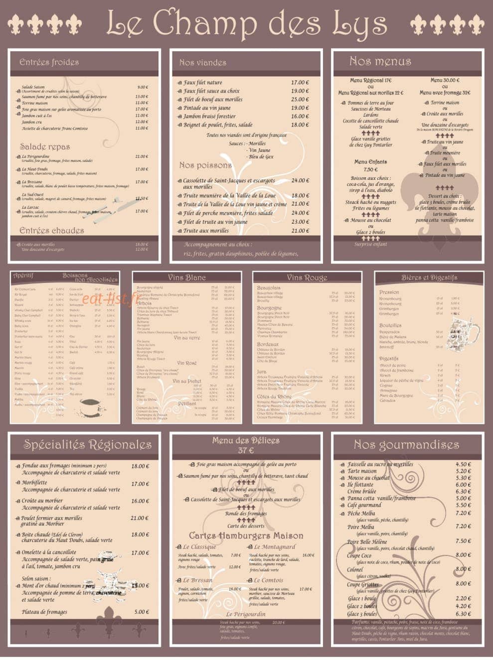 Le Champs des Lys — carte page 1