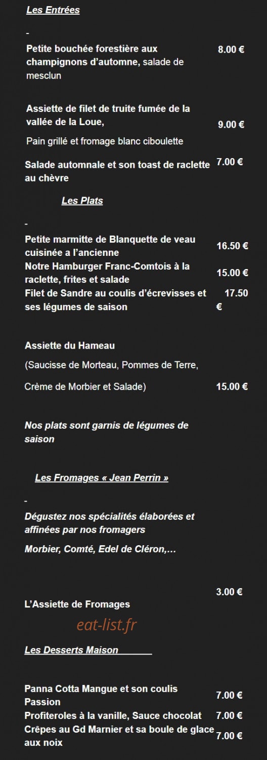 Le Hameau du Fromage — carte page 2