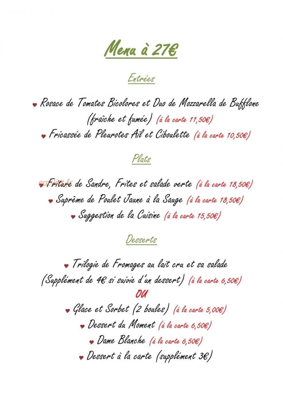 La Bonne Auberge — carte page 2