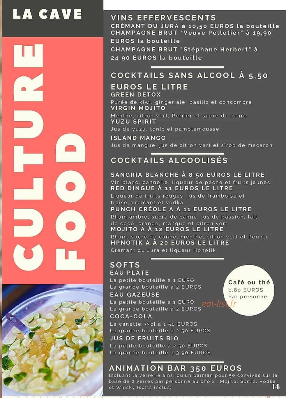 Culture food — carte page 11