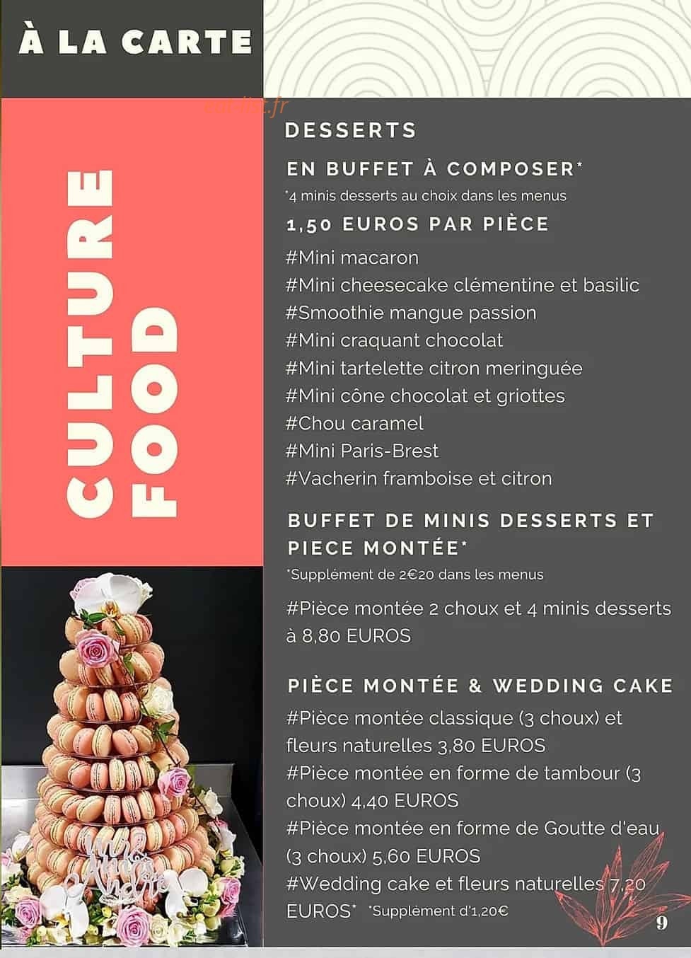 Culture food — carte page 8
