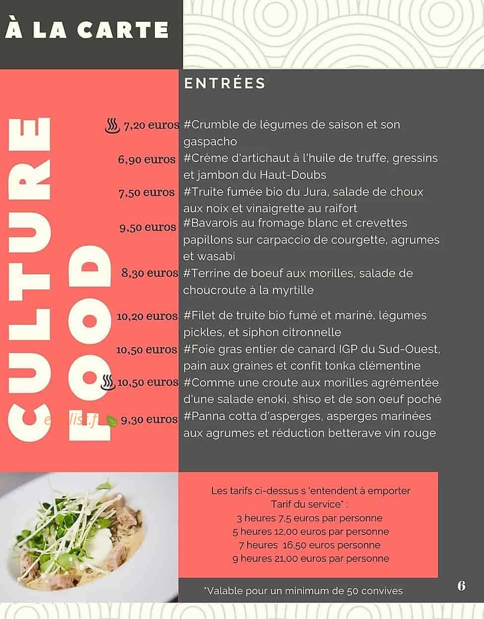 Culture food — carte page 5