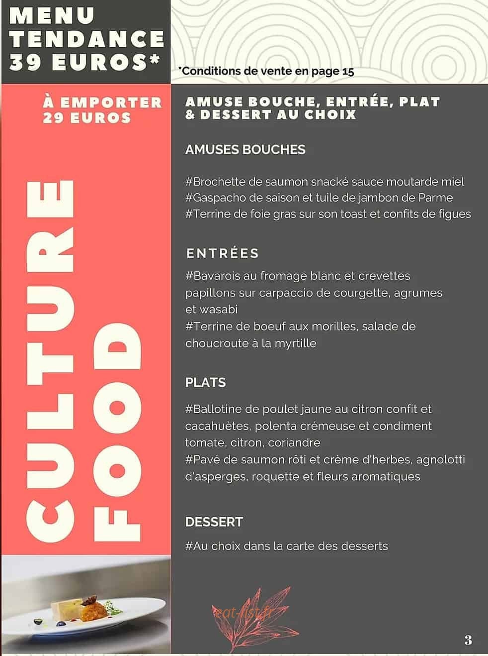 Culture food — carte page 2