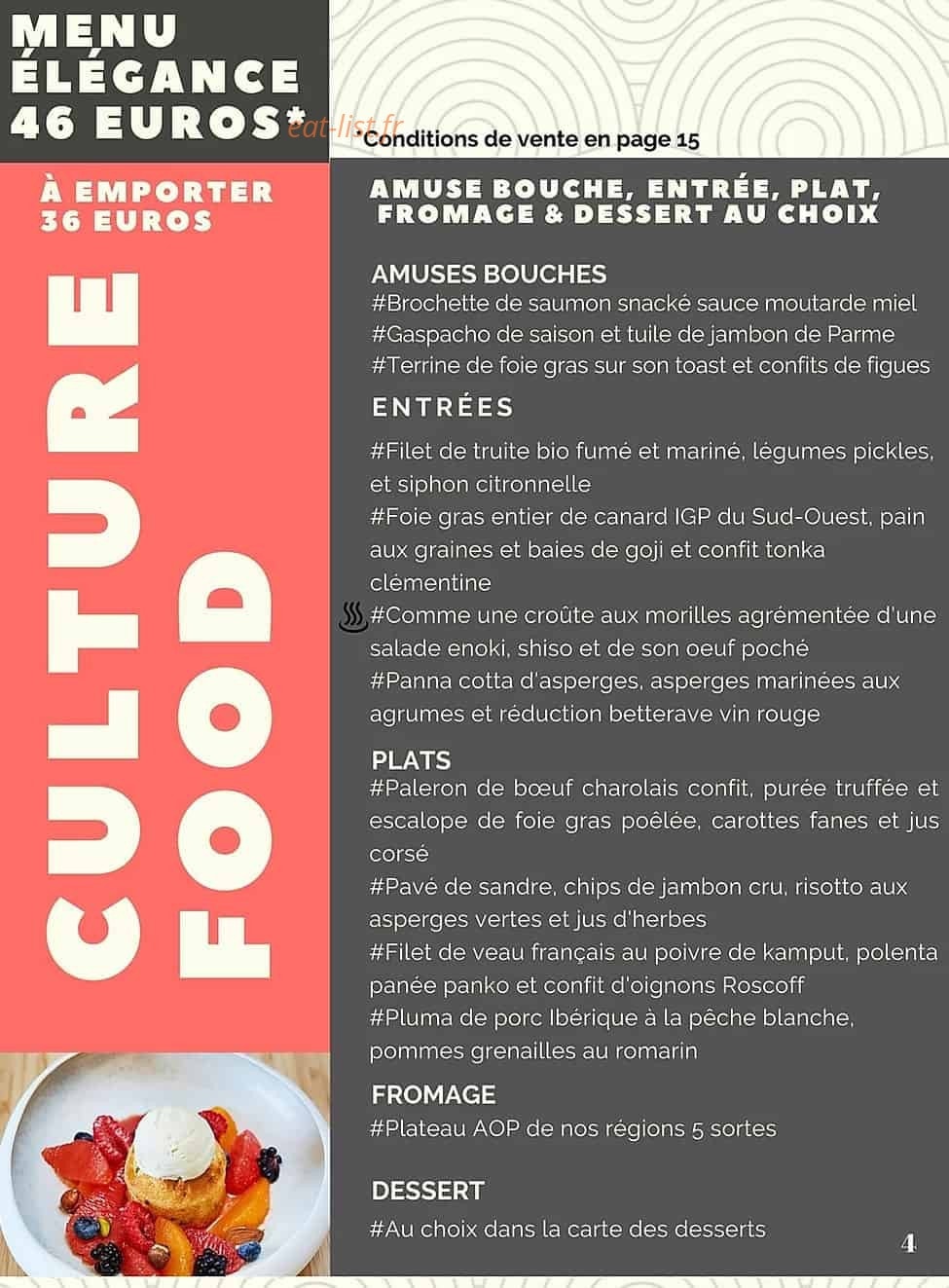 Culture food — carte page 3