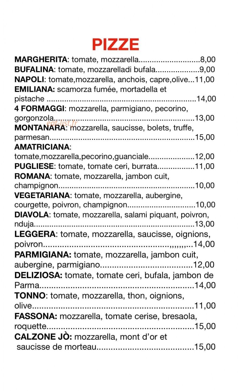 La Tavernetta — carte page 1