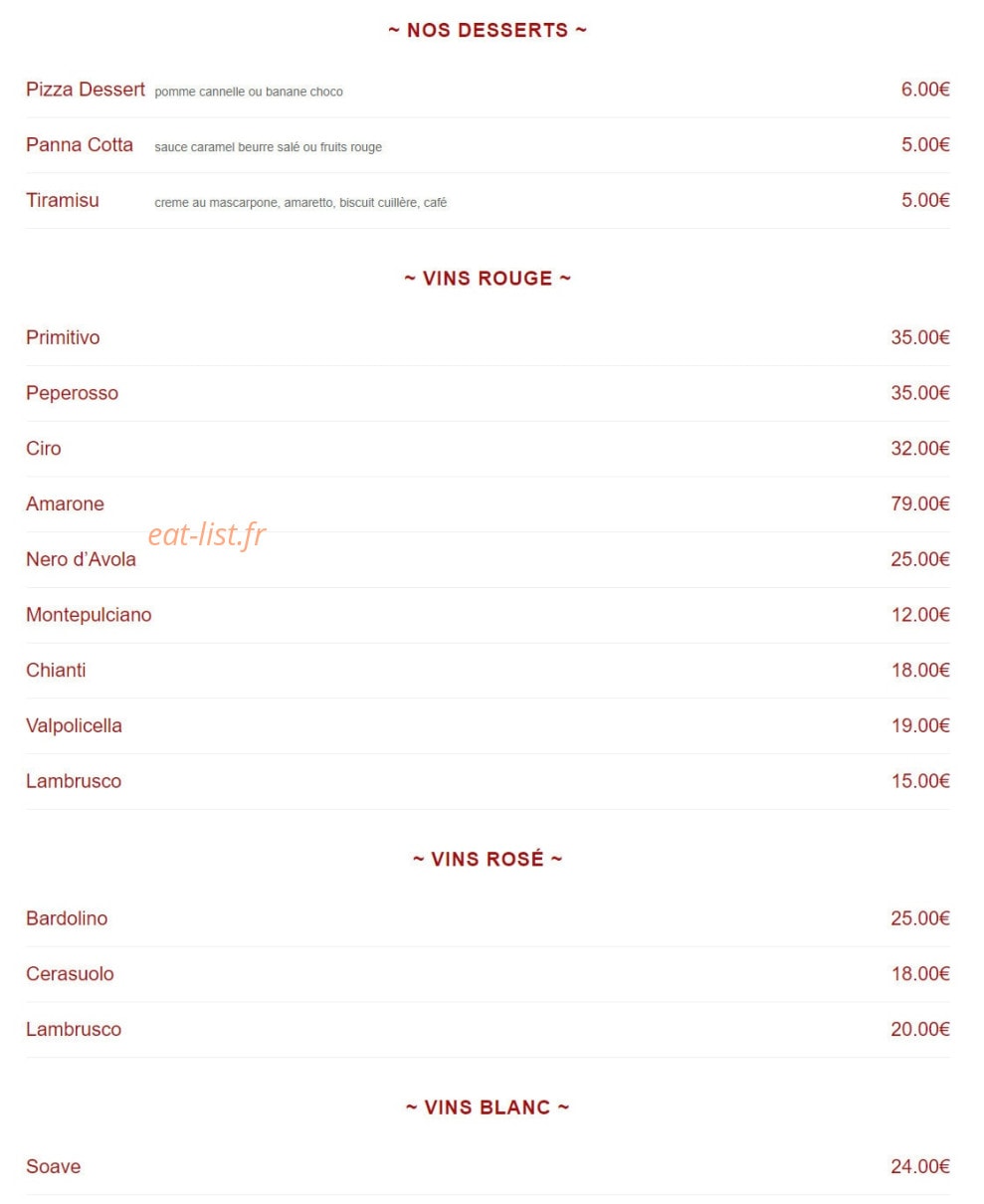La Novita — carte page 8