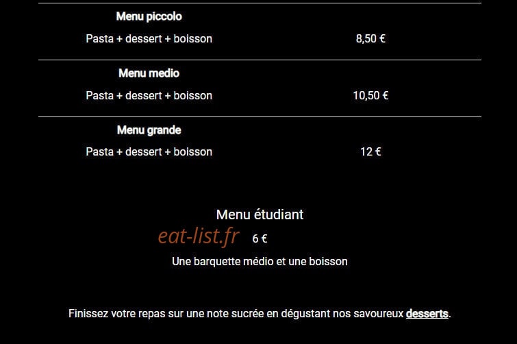 Buena pasta — carte page 4